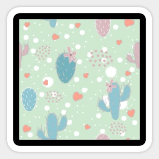 Sweet Cactus Pattern Sticker